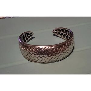 Gorgeous Bold 925 Sterling Silver Basket Weave Cuff Style Bracelet